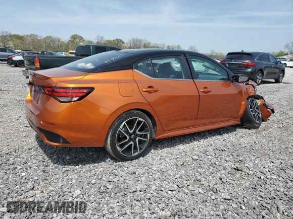 2025 Nissan Sentra SR with VIN 3N1AB8DV8SY228827, listed as a Copart auction lot 51458005 with 2,123 mi miles and Salvage Title. Bid and sale history available at DreamBid. Image 3.