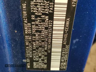 2009 Toyota Camry with VIN 4T1BE46K09U357822, listed as a Copart auction lot 49628805 with Not Provided miles and Salvage Title. Bid and sale history available at DreamBid. Image 12.
