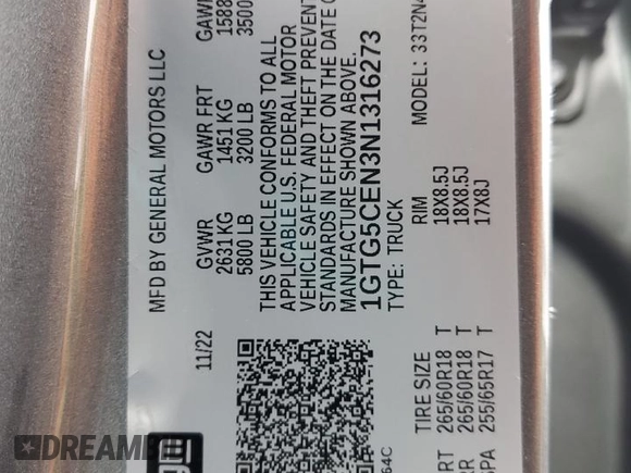 2022 GMC Canyon 2WD Elevation with VIN 1GTG5CEN3N1316273, listed as a Copart auction lot 85498574 with 23,266 mi miles and Salvage Title. Bid and sale history available at carsss.com. Image 12.