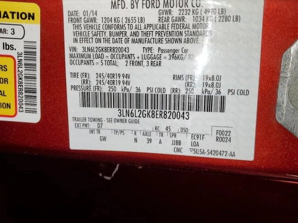 2014 Lincoln MKZ with VIN 3LN6L2GK8ER820043, listed as a Copart auction lot 50774965 with 132,609 mi miles and Salvage title. Bid and sale history available at DreamBid. Image 13.