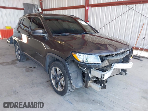 2021 Jeep Compass Limited with VIN 3C4NJDCB4MT565268, listed as a IAAI auction lot 41989761 with 97,368 mi miles and . Bid and sale history available at DreamBid. Image 1.
