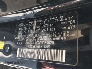 2015 Hyundai Genesis 3.8L with VIN KMHGN4JE7FU089628, listed as a IAAI auction lot 41909334 with 212,262 mi miles. Bid and sale history available at carsss.com. Image 9.