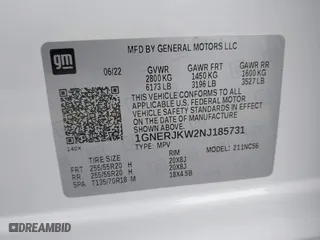 2022 Chevrolet Traverse RS with VIN 1GNERJKW2NJ185731, listed as a IAAI auction lot 41544719 with 1 mi miles. Bid and sale history available at carsss.com. Image 9.