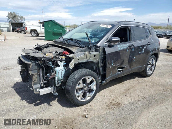 2021 Jeep Compass Limited with VIN 3C4NJCCBXMT559422, listed as a Copart auction lot 56952545 with 135,697 mi miles and Salvage title. Bid and sale history available at DreamBid. Image 1.