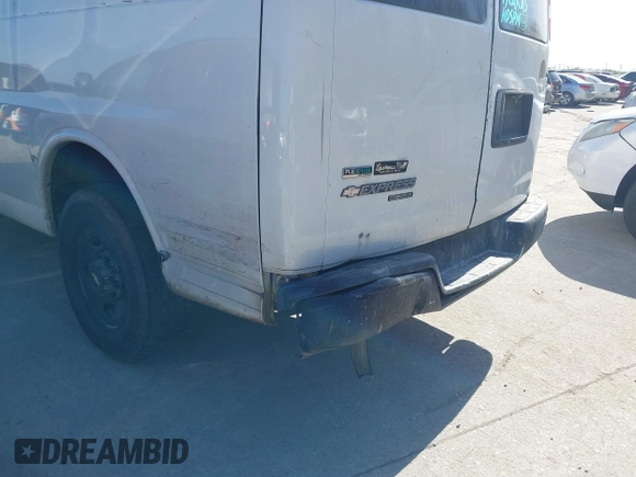 2012 Chevrolet Express Cargo Van with VIN 1GCWGFCA7C1106165, listed as a IAAI auction lot 41843495 with 315,215 mi miles. Bid and sale history available at carsss.com. Image 6.