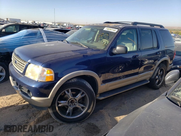 2005 Ford Explorer Eddie Bauer z VIN 1FMDU64K25UA13896, wystawiony jako Copart lot #74834114 z przebiegiem Nie podano mil oraz Czysty tytuł • Clean title. Historia ofert i sprzedaży dostępna na DreamBid. Obrazek 1.