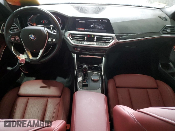 2022 BMW 3 Series 330i xDrive with VIN 3MW5R7J01N8C78063, listed as a Copart auction lot 55321055 with 22,797 mi miles and Salvage title. Bid and sale history available at DreamBid. Image 8.