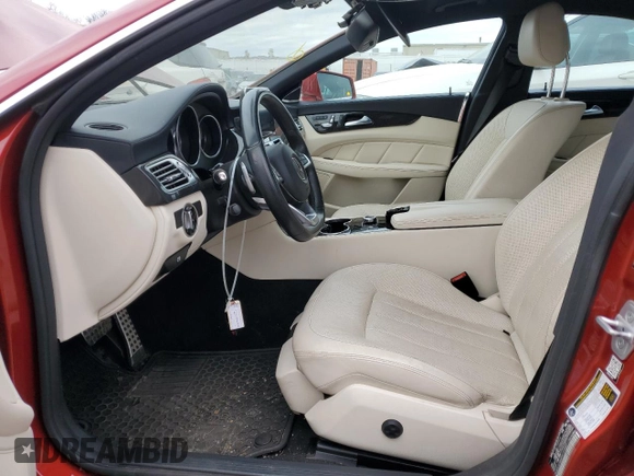 2015 Mercedes-Benz CLS 400 with VIN WDDLJ6HB4FA153587, listed as a Copart auction lot 87486774 with 76,854 mi miles and Salvage title. Bid and sale history available at DreamBid. Image 7.