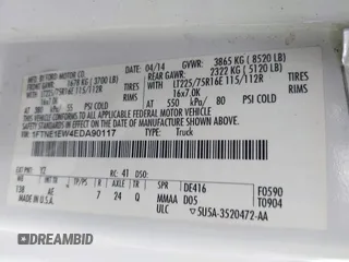 2014 Ford Econoline Cargo Commercial with VIN 1FTNE1EW4EDA90117, listed as a IAAI auction lot 42063775 with 276,021 mi miles and . Bid and sale history available at DreamBid. Image 9.