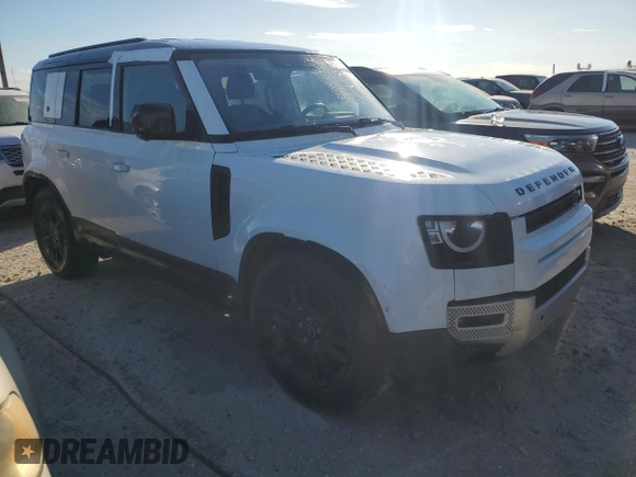 2021 Land Rover Defender with VIN SALEKERX3M2038595, listed as a Copart auction lot 75156244 with 42,974 mi miles and Salvage title. Bid and sale history available at DreamBid. Image 4.