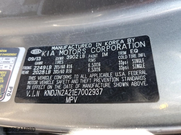 2014 Kia Soul with VIN KNDJN2A21E7002937, listed as a Copart auction lot 50570325 with 174,290 mi miles and Clean Title. Bid and sale history available at carsss.com. Image 12.