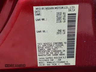 2014 Nissan Altima SL with VIN 1N4AL3AP9EC403432, listed as a IAAI auction lot 41833730 with 122,731 mi miles and . Bid and sale history available at DreamBid. Image 9.