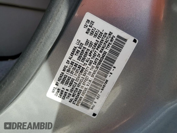 2009 Honda Odyssey EX-L with VIN 5FNRL38799B034292, listed as a Copart auction lot 52547205 with 116,658 mi miles and Salvage Title. Bid and sale history available at DreamBid. Image 15.