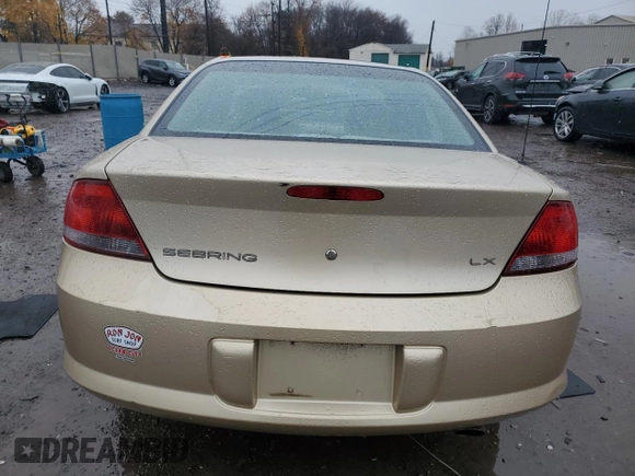2001 Chrysler Sebring with VIN 1C3EL46U21N529263, listed as a Copart auction lot 82156584 with 57,895 mi miles and Clean Title. Bid and sale history available at DreamBid. Image 6.