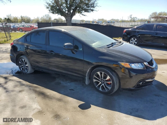 2013 Honda Civic Sdn EX-L with VIN 2HGFB2F98DH502828, listed as a Copart auction lot 45534405 with 207,146 mi miles and Salvage Title. Bid and sale history available at carsss.com. Image 4.