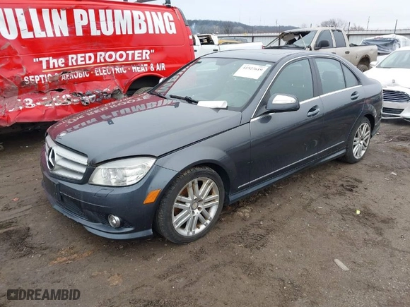2009 Mercedes-Benz C-Class 3.0L Sport with VIN WDDGF81X59F274477, listed as a IAAI auction lot 41527619 with 195,230 mi miles. Bid and sale history available at carsss.com. Image 2.