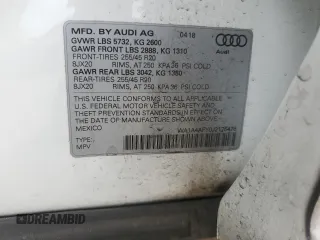 2018 Audi SQ5 Premium Plus with VIN WA1A4AFY0J2176476, listed as a Copart auction lot 53532664 with 72,600 mi miles and . Bid and sale history available at DreamBid. Image 13.