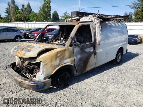 2018 Chevrolet Express Cargo Van with VIN 1GCWGAFP8J1336300, listed as a Copart auction lot 56515614 with 0 mi miles and Salvage Title. Bid and sale history available at carsss.com. Image 1.