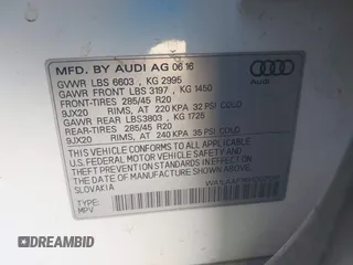2017 Audi Q7 Premium Plus with VIN WA1LAAF76HD021311, listed as a IAAI auction lot 41559898 with 132,458 mi miles. Bid and sale history available at carsss.com. Image 9.