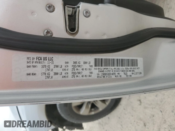 2016 Ram 1500 Express with VIN 1C6RR6FG2GS148791, listed as a Copart auction lot 44166775 with 148,789 mi miles and Salvage title. Bid and sale history available at DreamBid. Image 13.