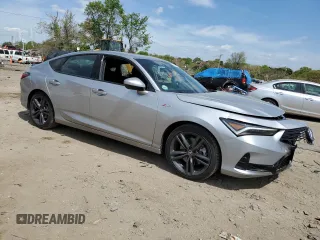 2025 Acura Integra w/A-Spec Package with VIN 19UDE4H30SA010941, listed as a Copart auction lot 53807295 with 1,600 mi miles and Salvage title. Bid and sale history available at DreamBid. Image 4.