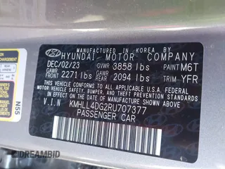 2024 Hyundai Elantra SE with VIN KMHLL4DG2RU707377, listed as a IAAI auction lot 41831258 with 15,364 mi miles and . Bid and sale history available at DreamBid. Image 9.