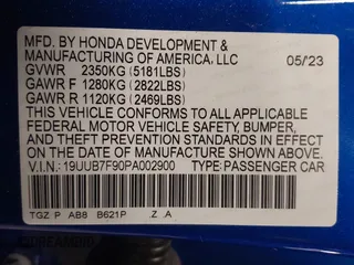 2023 Acura TLX Type S with VIN 19UUB7F90PA002900, listed as a IAAI auction lot 41925259 with 11,645 mi miles and . Bid and sale history available at carsss.com. Image 9.