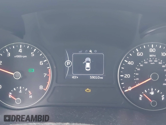 2018 Kia Optima LX with VIN 5XXGT4L38JG271181, listed as a IAAI auction lot 41911480 with 59,010 mi miles and . Bid and sale history available at carsss.com. Image 7.