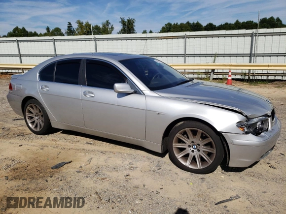 2003 BMW 7 Series 745i with VIN WBAGL63473DP68267, listed as a Copart auction lot 69923064 with 100,468 mi miles and Salvage title. Bid and sale history available at DreamBid. Image 4.