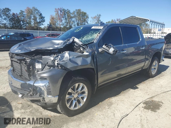 2021 Chevrolet Silverado 1500 LTZ with VIN 3GCUYGET9MG202150, listed as a Copart auction lot 76463424 with 49,644 mi miles and Salvage Title. Bid and sale history available at DreamBid. Image 1.