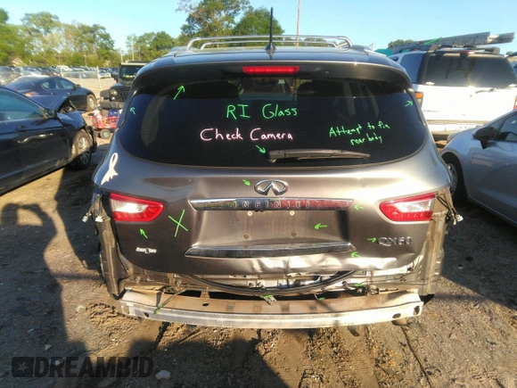 2015 Infiniti QX60 with VIN 5N1AL0MN4FC542609, listed as a IAAI auction lot 41977496 with 113,079 mi miles and . Bid and sale history available at DreamBid. Image 6.