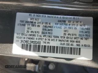 2021 Mazda CX-30 Preferred with VIN 3MVDMBCL5MM262458, listed as a Copart auction lot 56368995 with 77,394 mi miles and Salvage title. Bid and sale history available at DreamBid. Image 13.