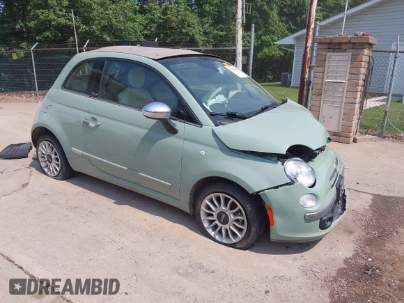 2013 FIAT 500 Lounge with VIN 3C3CFFER3DT536623, listed as a IAAI auction lot 42425991 with 87,905 mi miles and . Bid and sale history available at DreamBid. Image 1.