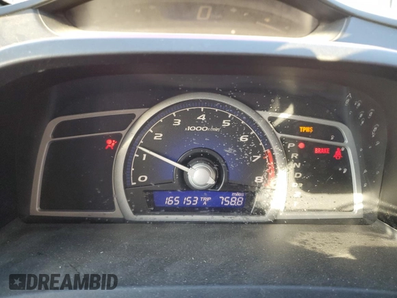 2008 Honda Civic Cpe EX with VIN 2HGFG12818H581015, listed as a Copart auction lot 53350105 with 165,153 mi miles and Salvage Title. Bid and sale history available at carsss.com. Image 9.