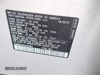 2018 Volkswagen Atlas SEL with VIN 1V2MR2CA0JC579951, listed as a IAAI auction lot 41780339 with 149,968 mi miles and . Bid and sale history available at DreamBid. Image 9.
