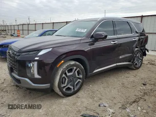2024 Hyundai Palisade Limited z VIN KM8R54GE9RU738186, wystawiony jako Copart lot #45178775 z przebiegiem 8 593 mil mil oraz Szkoda całkowita • Salvage title. Historia ofert i sprzedaży dostępna na DreamBid. Obrazek 1.