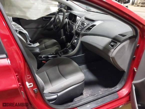 2016 Hyundai Elantra SE with VIN KMHDH4AE9GU573652, listed as a IAAI auction lot 41652780 with 124,897 mi miles. Bid and sale history available at carsss.com. Image 5.