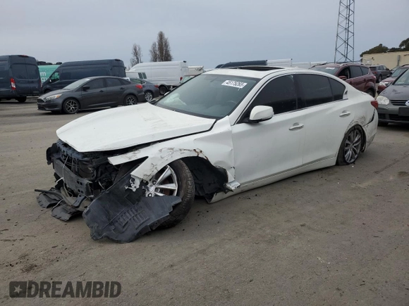 2014 Infiniti Q50 Premium z VIN JN1BV7AP9EM690090, wystawiony jako Copart lot #45175265 z przebiegiem 112 994 mil mil oraz Szkoda całkowita • Salvage title. Historia ofert i sprzedaży dostępna na DreamBid. Obrazek 1.