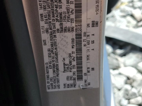 2012 Ford Fiesta SE with VIN 3FADP4EJ0CM154012, listed as a Copart auction lot 53322615 with 86,175 mi miles and Clean Title. Bid and sale history available at carsss.com. Image 12.