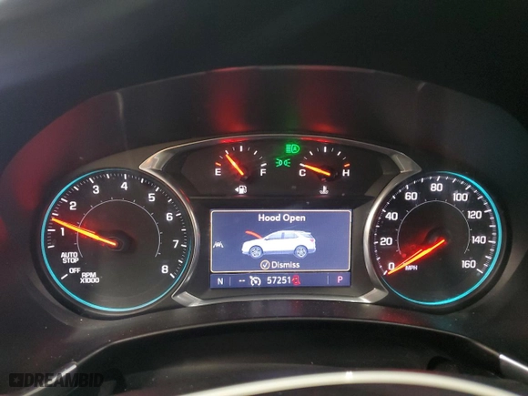 2020 Chevrolet Equinox LT with VIN 3GNAXVEX0LL232308, listed as a Copart auction lot 47749335 with 57,251 mi miles and Salvage Title. Bid and sale history available at carsss.com. Image 9.