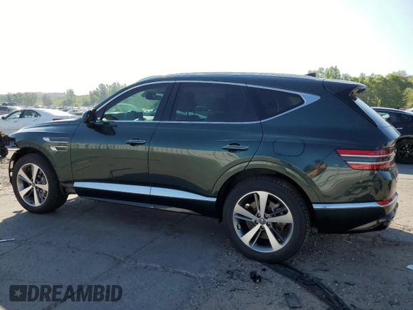 2021 Genesis GV80 with VIN KMUHCESC7MU040635, listed as a Copart auction lot 59625875 with 61,027 mi miles and Salvage title. Bid and sale history available at DreamBid. Image 2.