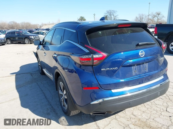 2021 Nissan Murano SV with VIN 5N1AZ2BS9MC126295, listed as a IAAI auction lot 41992143 with 33,385 mi miles and . Bid and sale history available at DreamBid. Image 3.