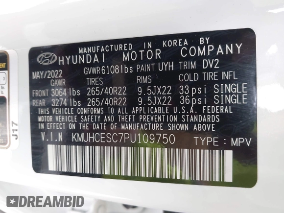 2023 Genesis GV80 z VIN KMUHCESC7PU109750, wystawiony jako IAAI lot #41950393 z przebiegiem 27 229 mil mil oraz . Historia ofert i sprzedaży dostępna na DreamBid. Obrazek 9.
