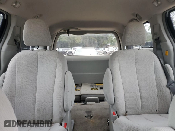 2012 Toyota Sienna LE with VIN 5TDJK3DC0CS043968, listed as a Copart auction lot 45854755 with 166,196 mi miles and Salvage Title. Bid and sale history available at carsss.com. Image 10.