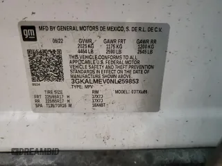 2022 GMC Terrain SLE z VIN 3GKALMEV0NL259853, wystawiony jako Copart lot #52508175 z przebiegiem 65 384 mil mil oraz Nie do naprawy • Non repairable. Historia ofert i sprzedaży dostępna na DreamBid. Obrazek 14.