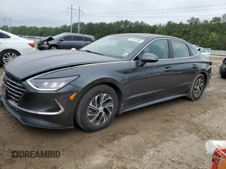 2021 Hyundai Sonata Hybrid Blue with VIN KMHL24JJ6MA021761, listed as a Copart auction lot 51301555 with 67,942 mi miles and Salvage Title. Bid and sale history available at carsss.com. Image 1.
