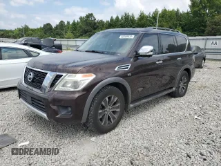 2017 Nissan Armada SV with VIN JN8AY2ND2H9005734, listed as a Copart auction lot 66309634 with 112,585 mi miles and Salvage Title. Bid and sale history available at carsss.com. Image 1.