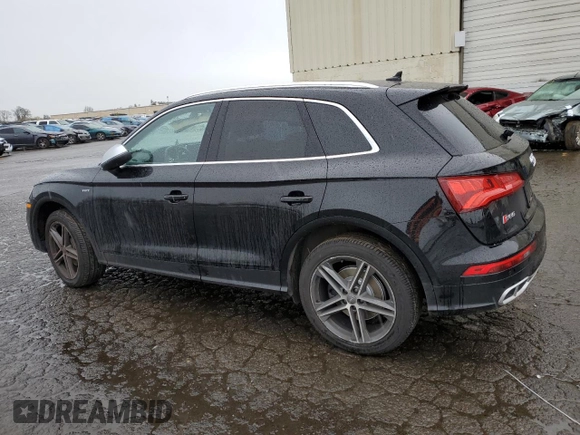 2018 Audi SQ5 Premium Plus with VIN WA1A4AFY9J2133075, listed as a Copart auction lot 48996535 with 0 mi miles and Salvage Title. Bid and sale history available at carsss.com. Image 2.