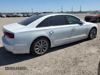 2017 Audi A8 L Sport with VIN WAU43AFD7HN005619, listed as a Copart auction lot 49042905 with 57,256 mi miles and Salvage Title. Bid and sale history available at carsss.com. Image 3.