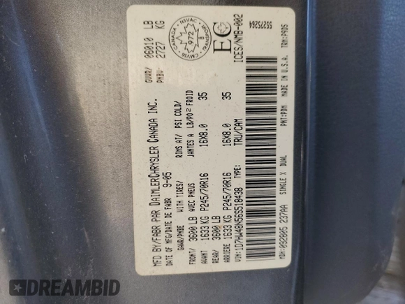 2006 Dodge Dakota SLT with VIN 1D7HW48N56S518438, listed as a Copart auction lot 44543645 with 176,626 mi miles and Salvage title. Bid and sale history available at DreamBid. Image 13.